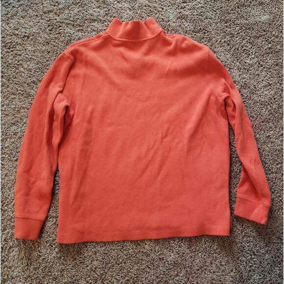 Polo Ralph Lauren quarter zip pullover 100% cotton sweater orange logo L - Picture 4 of 6